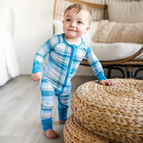 Little Sleepies Blueberry Plaid Bamboo Viscose Zippy