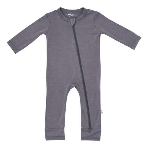 Kyte BABY Zippered Romper in Charcoal