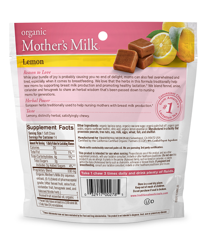 Traditional Medicinals Chews Mother's Milk Organic Lemon