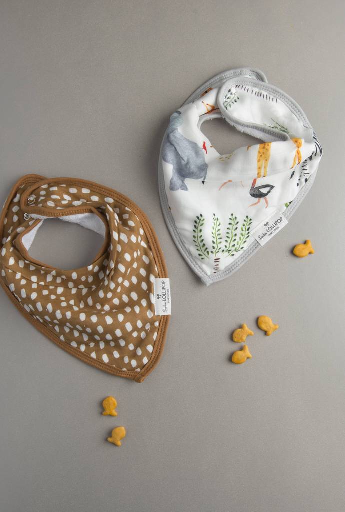 Loulou Lollipop Safari Jungle Bandana Bib Set