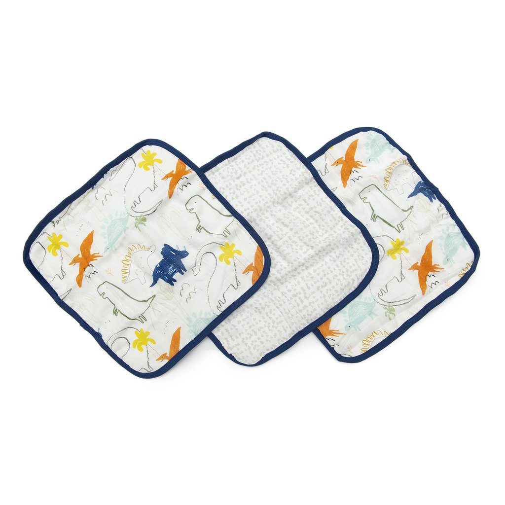 Loulou Lollipop Dinoland Washcloth 3-pieces Set