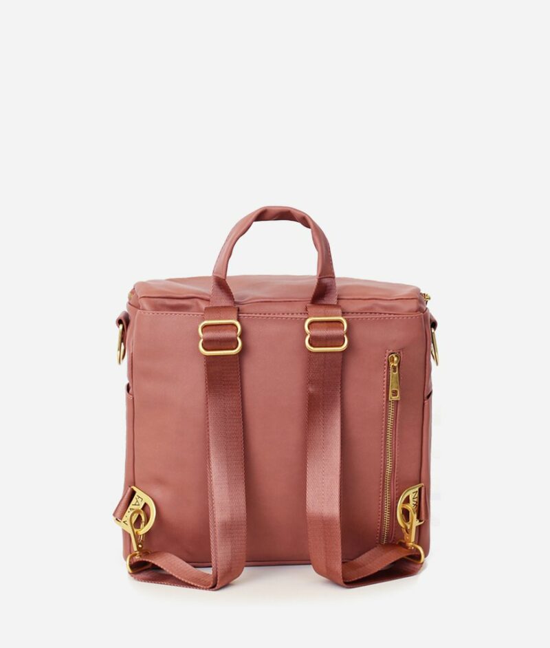 Dusty Rose Vegan Leather Diaper Bag by Fawn