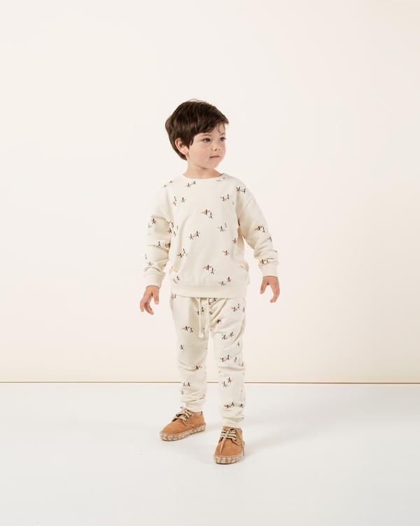 French Terry Sweatshirt with Surfer Print