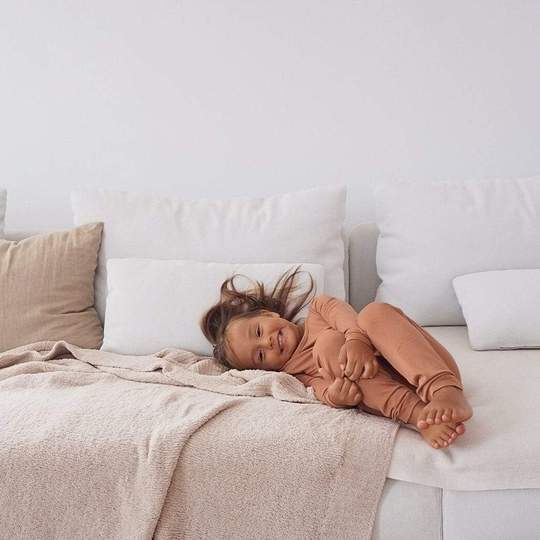 Bamboo Childrens Pajamas in Spice Color