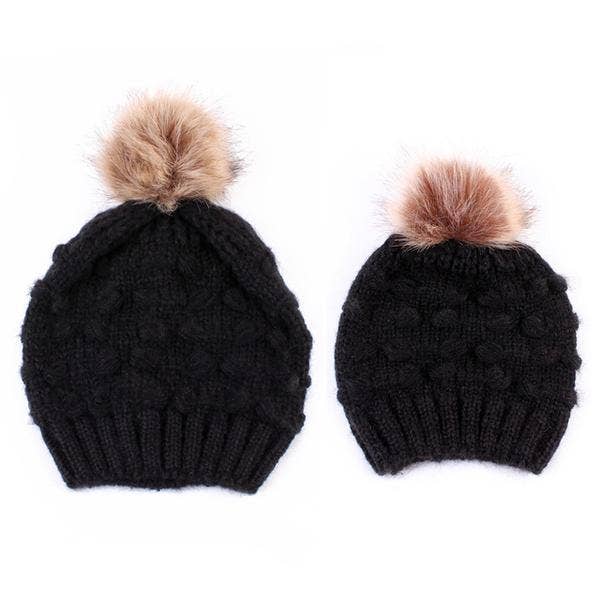 Elsa Bella Baby Mommy + Me | Penny Fur Pom Matching Beanie (2PC)