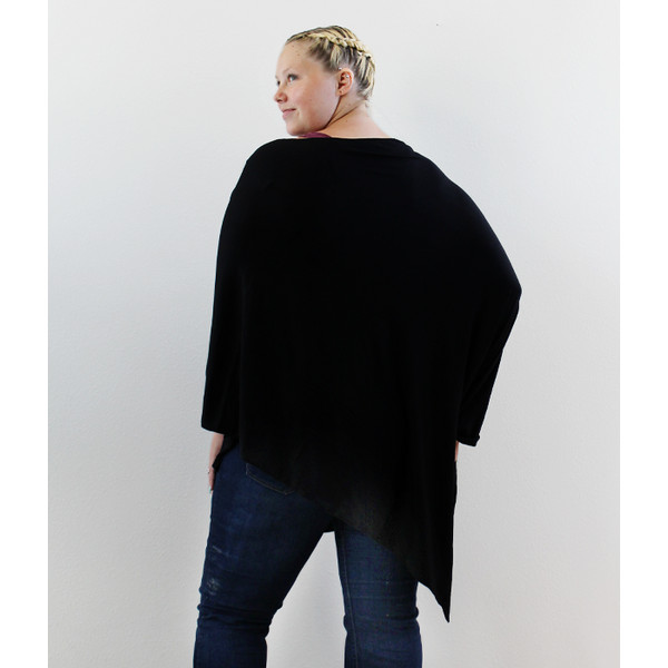 Black Nursing Cover Poncho Plus Size
