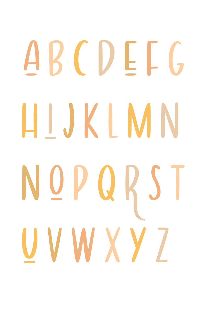Blossom Bright Alphabet Nursery Art Print