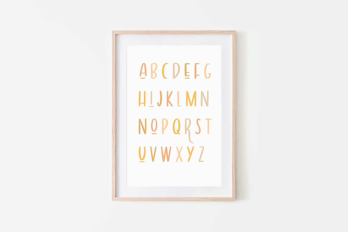 Gender Neutral Alphabet Print Available Exclusively at Blossom