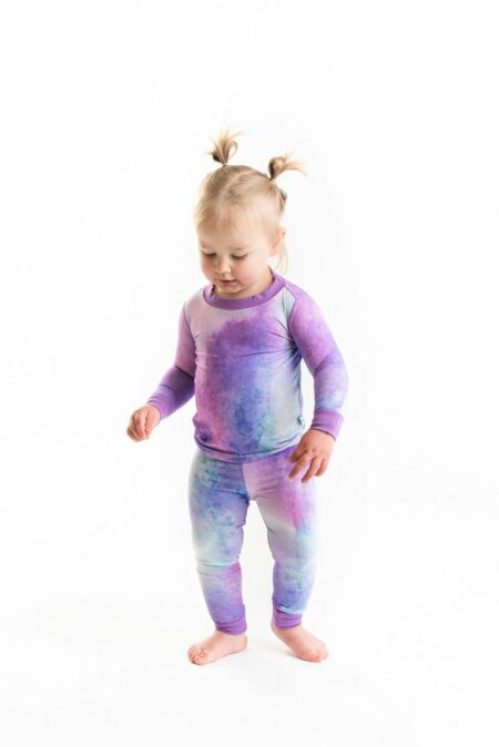 Little Sleepies Purple Watercolor Bamboo Viscose Long Sleeve Two-Piece Pajama