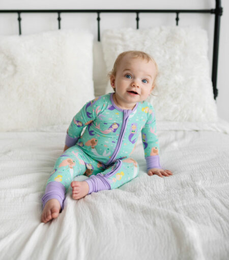 Little SleepiesMermaid Magic Bamboo Viscose Convertible Romper/Sleeper