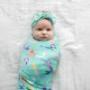 Little Sleepies Mermaid Magic Swaddle & Headband Set