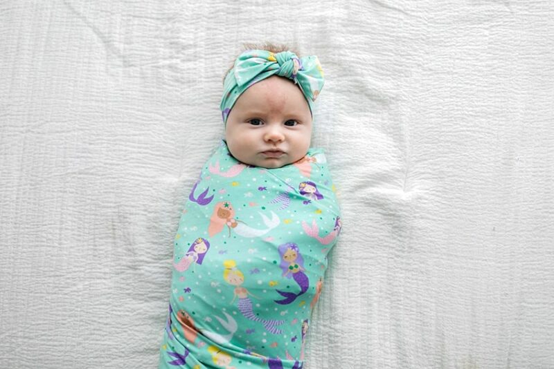 Little Sleepies Mermaid Magic Swaddle & Headband Set