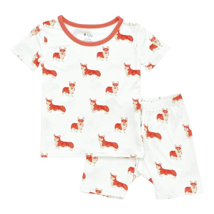 Kyte BABY Short Sleeve Toddler Pajama Set in Corgi