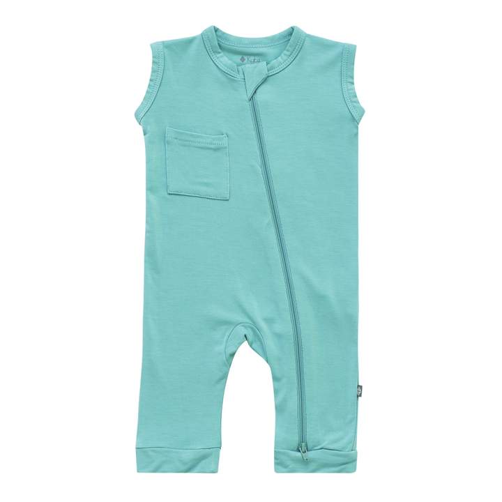Kyte BABY Zippered Sleeveless Romper in Jade