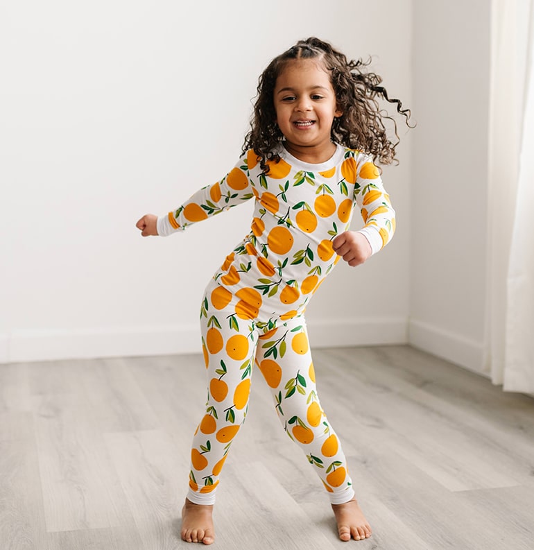 Little Sleepies Clementines Bamboo Viscose Long Sleeve Two-Piece Pajama Set