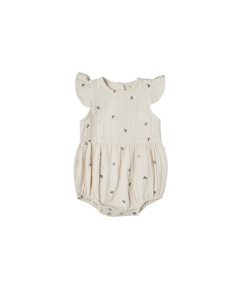 Rylee + Cru Bees Amelia Romper in Natural