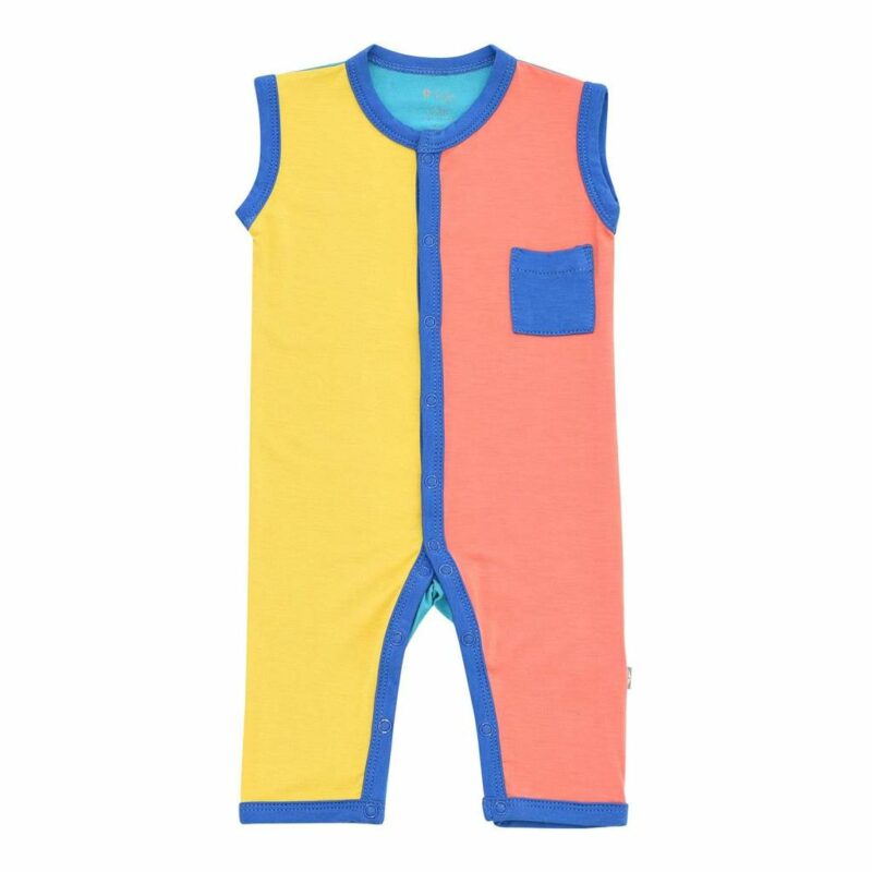 Kyte BABY Indigo Color Block Sleeveless Romper