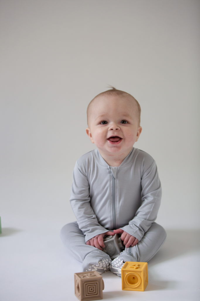 Willow+Co Dusty Blue Bamboo Footie