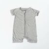 Little Sleepies Heather Gray Shorty Bamboo Viscose Zippy