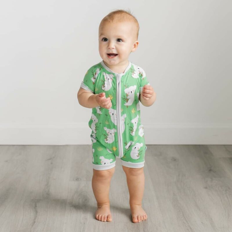 Little Sleepies Green Koalas Shorty Bamboo Viscose Zippy