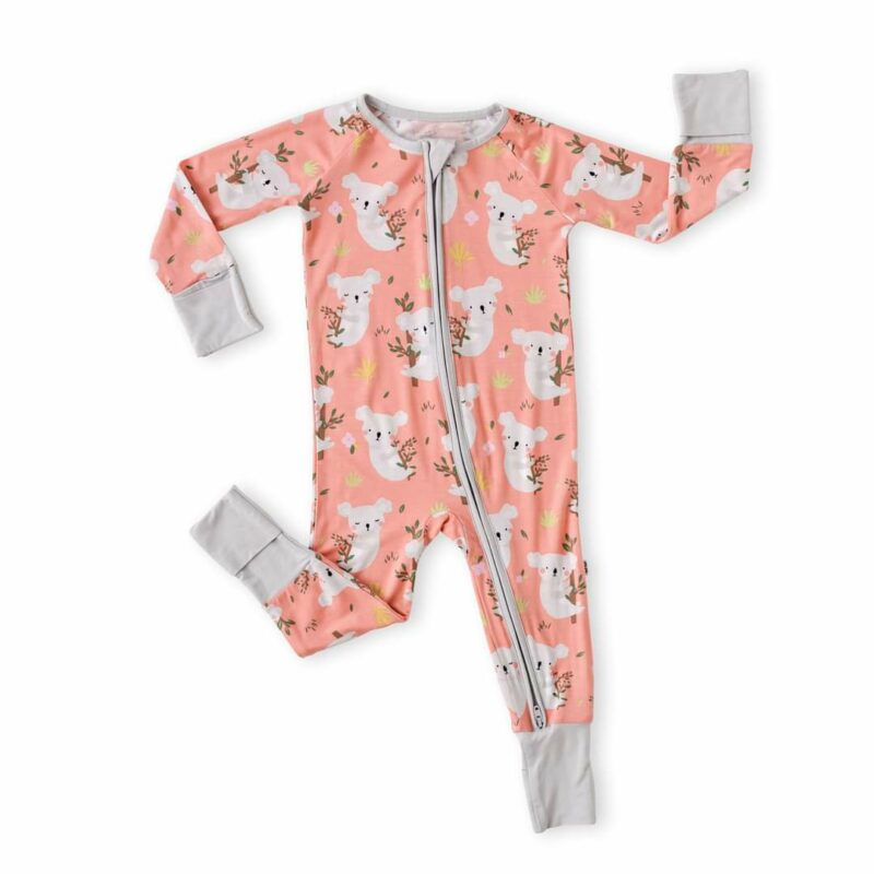 Little Sleepies Coral Koalas Bamboo Viscose Convertible Zippy