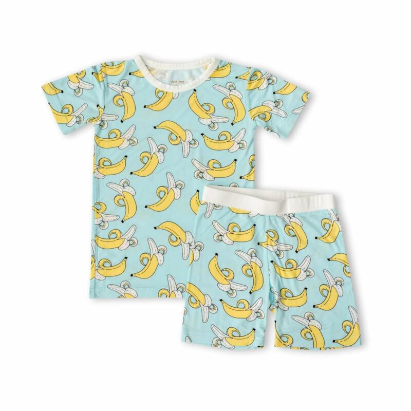 Little Sleepies Bananas Short Sleeve and Shorts Bamboo Viscose Two-Piece Pajama Set