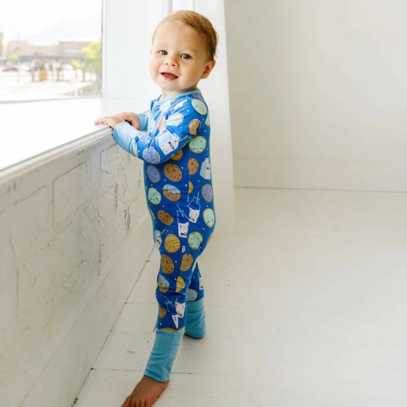 Little Sleepies Blue Cookies & Milk Bamboo Viscose Convertible Zippy