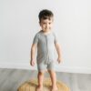 Little Sleepies Heather Gray Shorty Bamboo Viscose Zippy