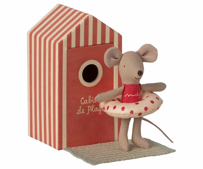 Maileg Beach Mice Little Sister in Cabin de Plage