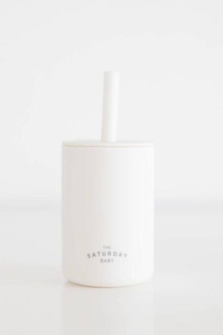 The Saturday Baby Silicone Straw Cup in Cloud