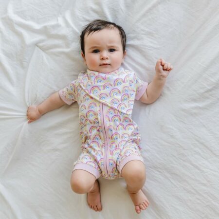 Little Sleepies Pastel Rainbows Shorty Bamboo Viscose Zippy