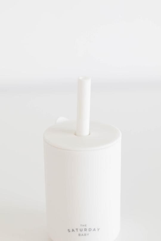 The Saturday Baby Silicone Straw Cup in Cloud