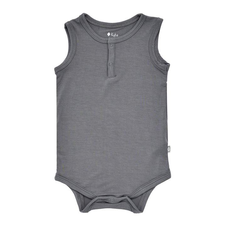 Kyte BABY Sleeveless Bodysuit in Charcoal