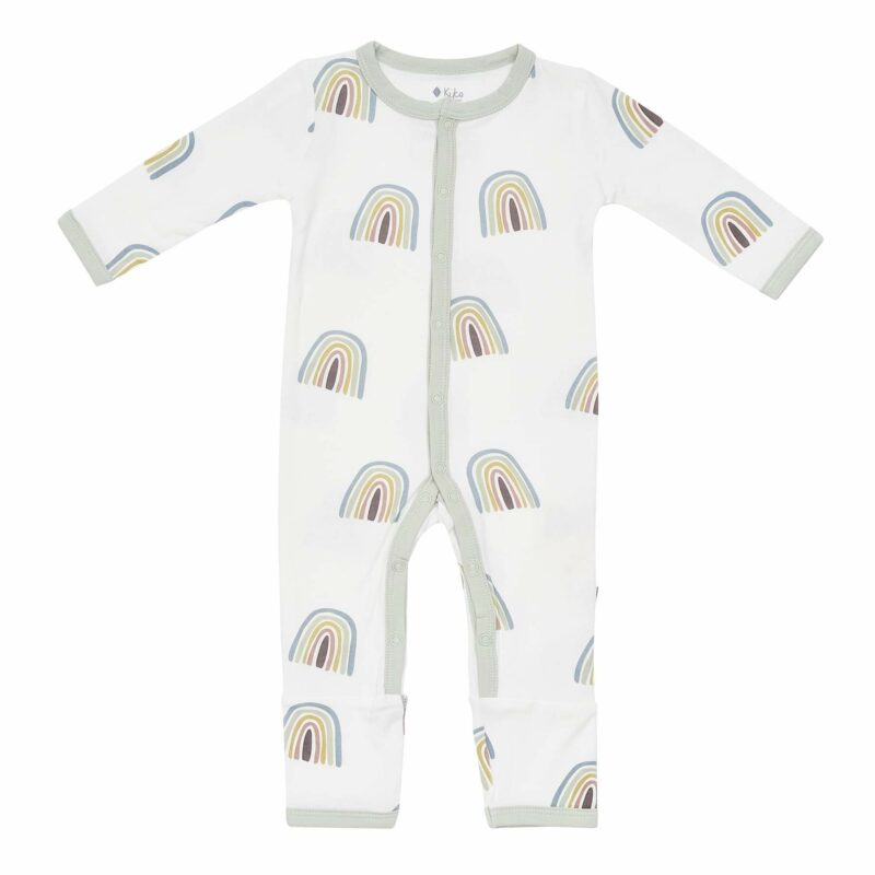 Kyte BABY Snap Romper in Aloe Rainbow