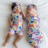 Little Sleepies Summer Garden Bamboo Viscose Swaddle and Headband Set