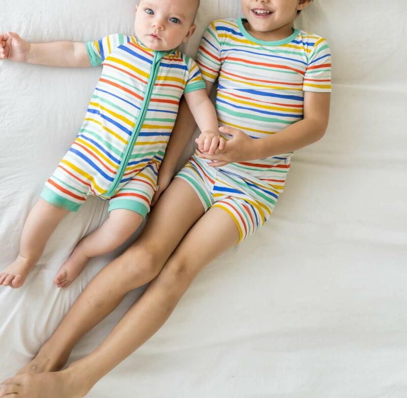 Little Sleepies Summer Stripe Shorty Bamboo Viscose Zippy