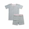 Little Sleepies Polka Dots with Pink Trim Short Sleeve and Shorts Bamboo Pajama Set