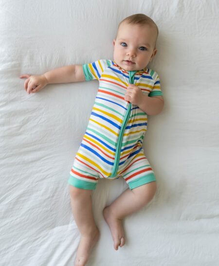 Little Sleepies Summer Stripe Shorty Bamboo Viscose Zippy