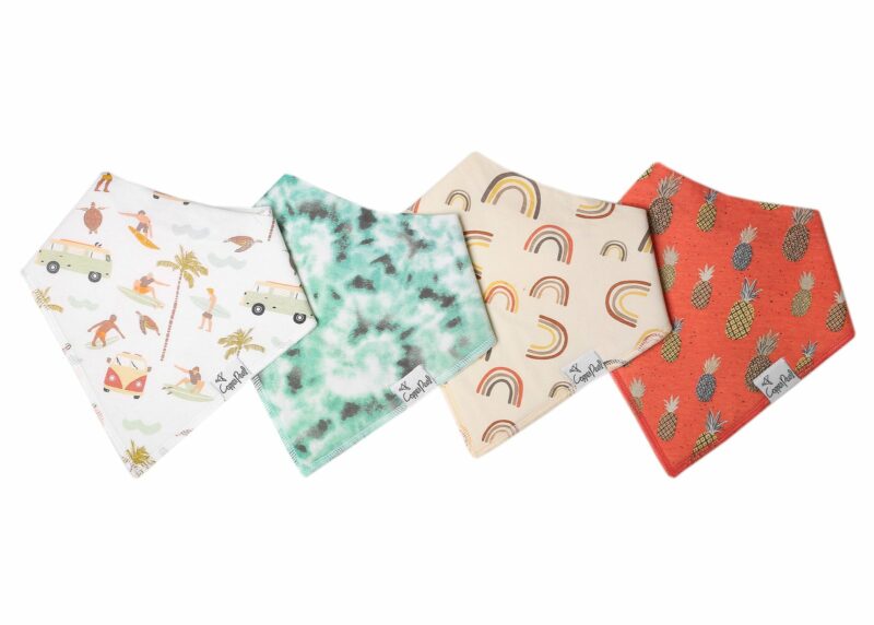 Copper Pearl Maui Baby Bandana Bib Set 4-Pack