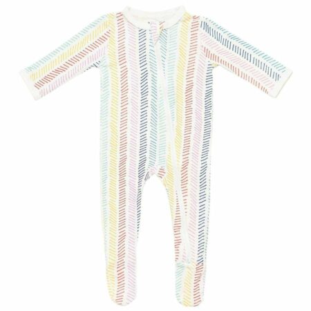 Kyte BABY Zippered Footie in Herringbone