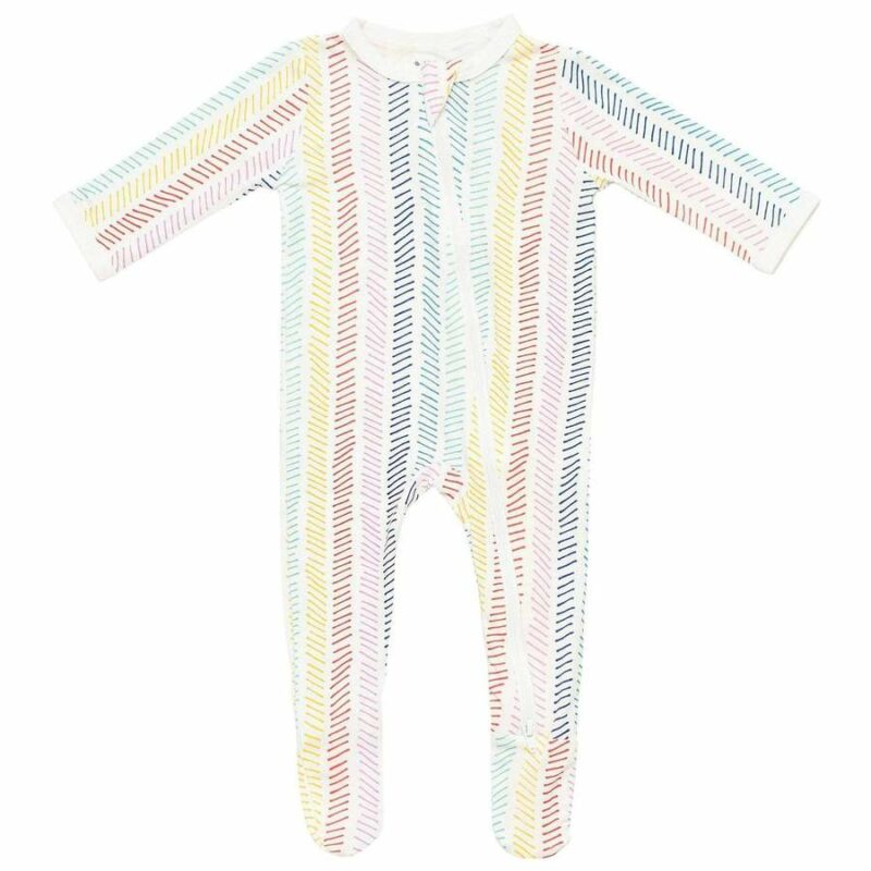 Kyte BABY Zippered Footie in Herringbone