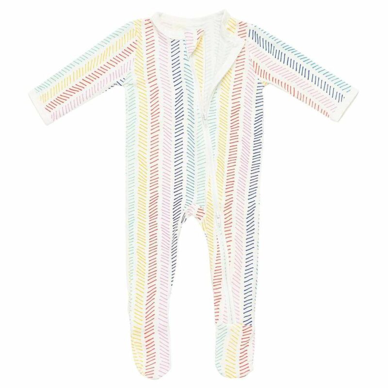 Kyte BABY Zippered Footie in Herringbone