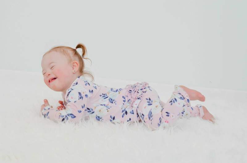 Laree + Co Maggie Floral Bamboo Ruffle Romper