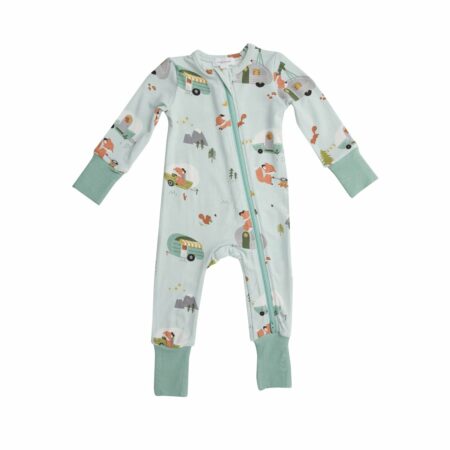 Angel Dear Camping Fox Bamboo Viscose Zippered Romper