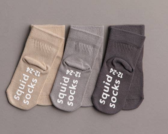 Squid Socks Classic Collection Neutral Bamboo Socks 3 Pack