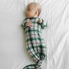 Little Sleepies Noel Plaid Bamboo Viscose Infant Knotted Gown