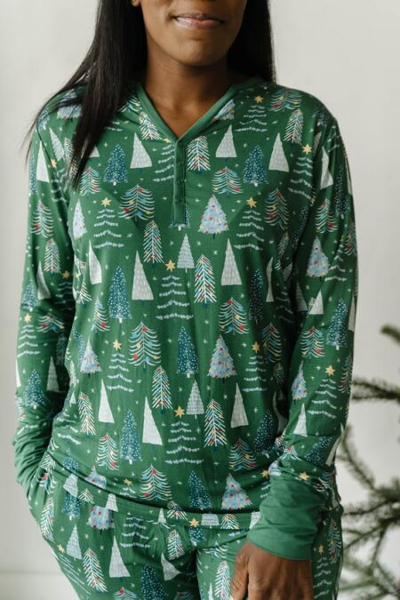 Little Sleepies Green Twinkling Trees Women's Pajama Top