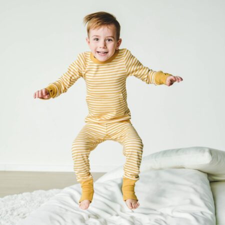 goumi Sun Stripe Bamboo Kid's Loungewear Set