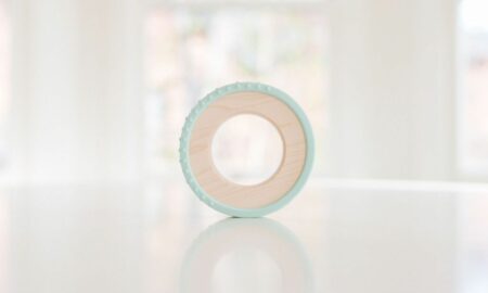 Bannor Toys Silicone Wrapped Wooden Teether in Mint