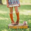 Little Stocking Co Pumpkin Lace Top Knee High Socks